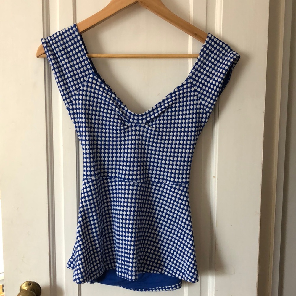 Anthropologie peplum open back top